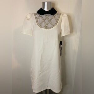 COPY - Junior’s City Studios - Elegant White Dress with Embellished Neckline -5…